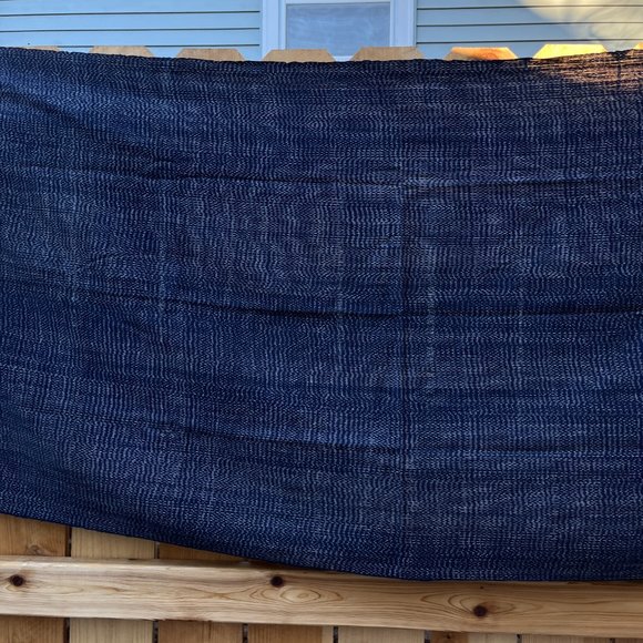 Long handwoven ikat & indigo scarf - very classy excellent condition, versatile! - Picture 8 of 11